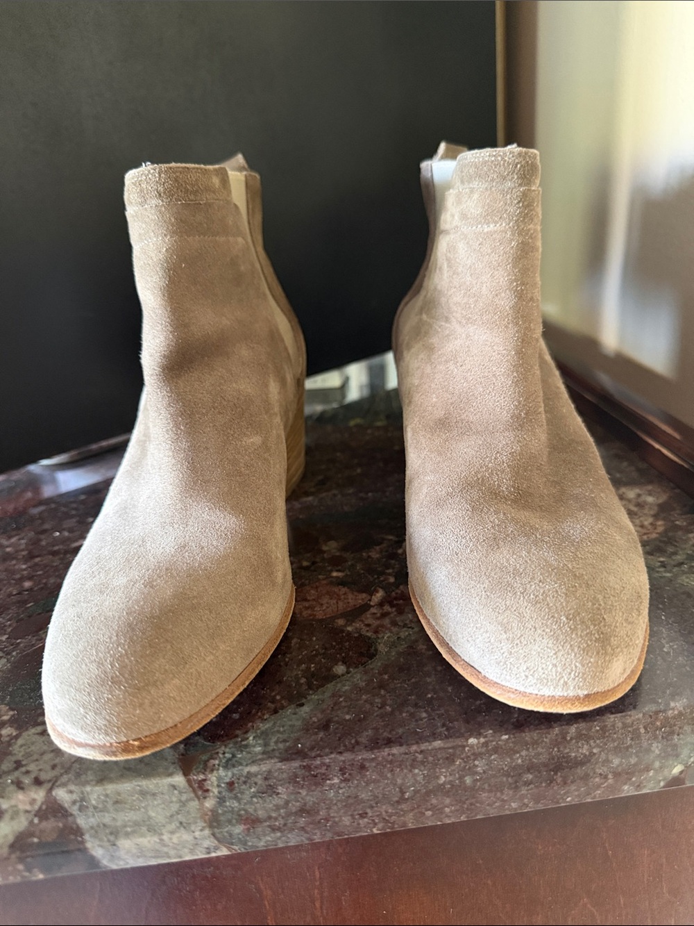 Vince Suede Ankle Boots in Light Taupe